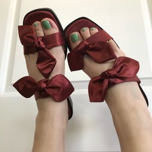 Mari Giudicelli Satin Bow Slides